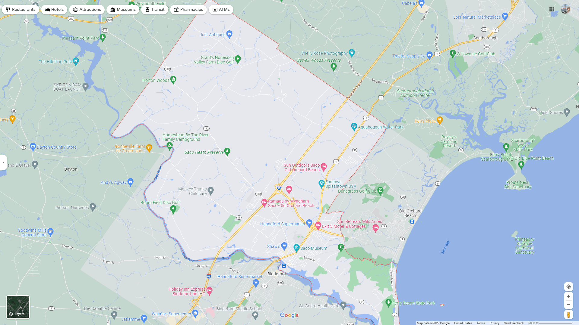 Saco Maine Map